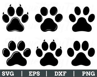 Dog Paw Svg, Dog Paw Silhouette, Dog Paw Vector, Dxf, Png