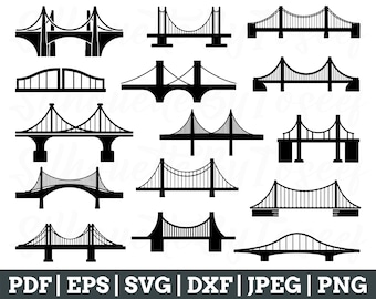 Bridge Svg, Bridge Cut File, Bridges Silhouette, Bridge Vector, Jpeg, Png