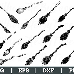 Witch Broom Svg, Witch Broom Silhouette, Witch Broom Cut File, Dxf, Png