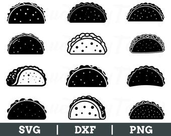 Tacos Svg, Tacos Cut File, Tacos Silhouette, Tacos Vector, Tacos Dxf, Jpeg, Png