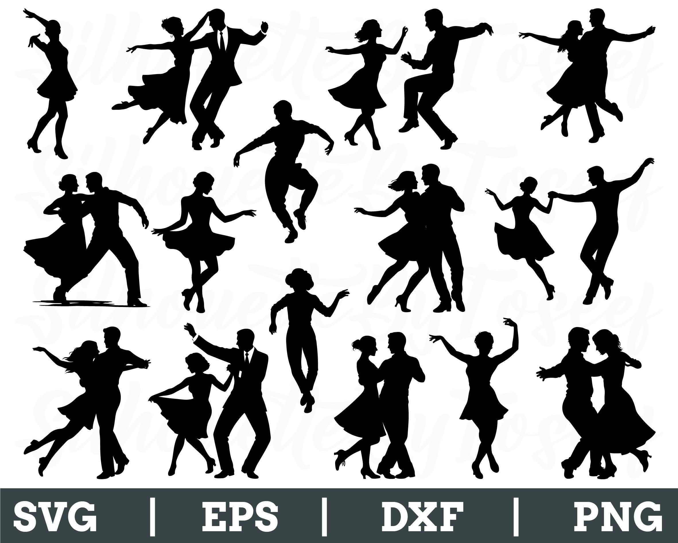 Swing Dance Svg, Swing Dance Silhouette, Swing Dance Vector, Dxf, Png ...