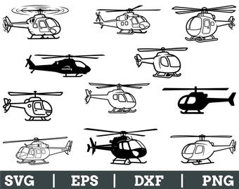 Einfacher Hubschrauber svg, dxf, png