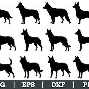Australian Kelpie Dog Svg, Kelpie Dog Silhouette, Australian Kelpie Vector, Dxf, Png