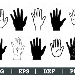 Hand Svg, Hand Silhouette, Hand Vector, Hand Dxf, Png