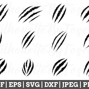 Claw Mark Svg, Claw Mark Cut File, Claw Mark Silhouette, Claw Mark Dxf, Jpeg, Png