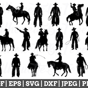 Cowboy Svg, Cowboy Cut File, Cowboy Silhouette, Cowboy Cricut, Cowboy Vector, Jpeg, Png