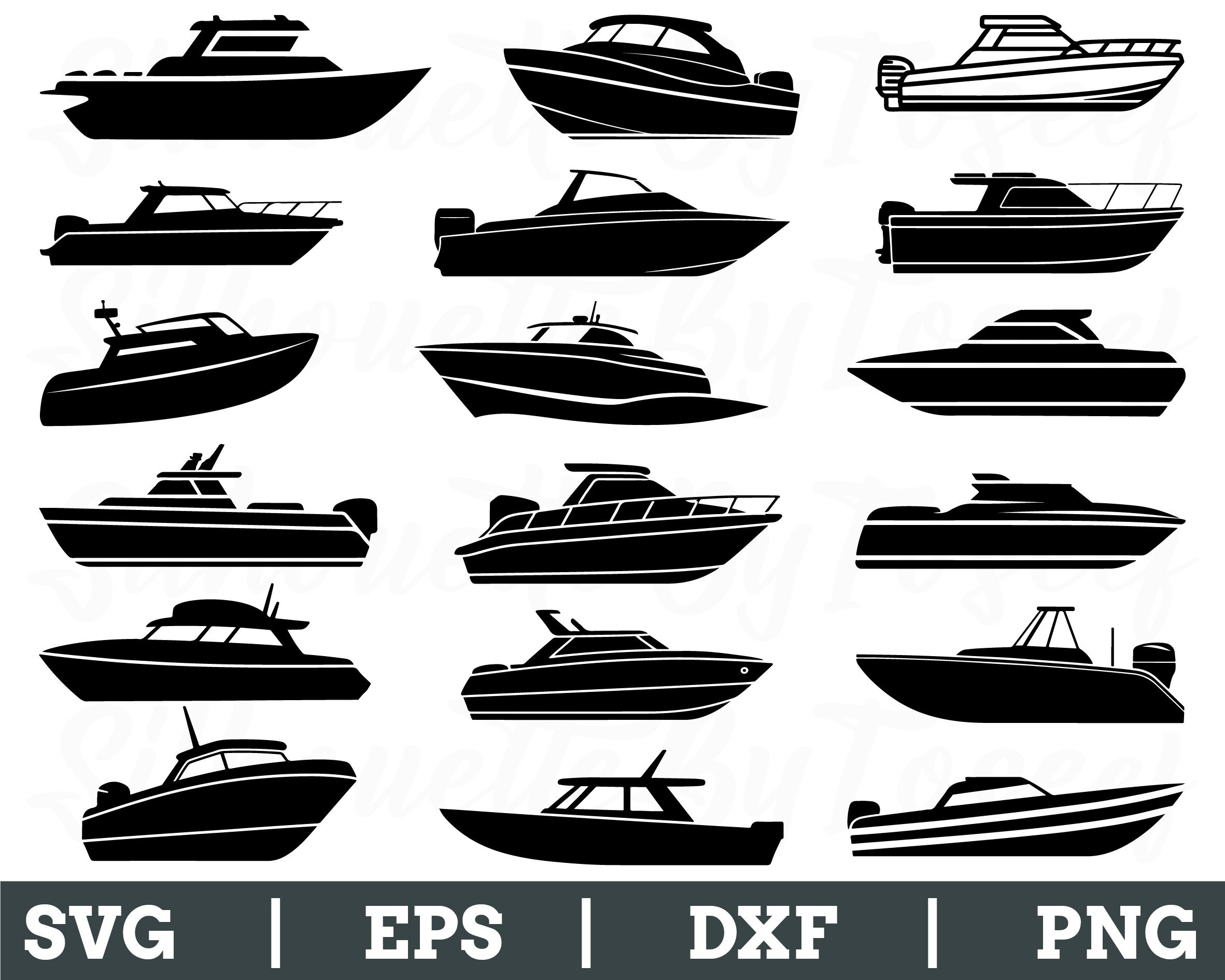 Motor Boat Svg, Motor Boat Silhouette, Motor Boat Cut File, Motor Boat Vector, Png