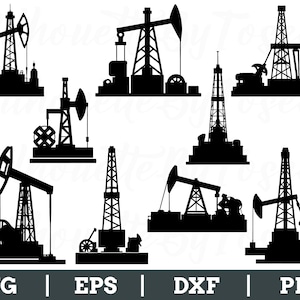 Oilfield Svg, Oilfield Silhouette, Oilfield Vector, Dxf, Png