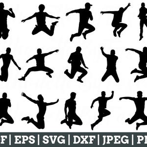 Man Jumping Svg, Man Jumping Cut File, Man Jumping Silhouette, Jumping Vector, Jpeg, Png