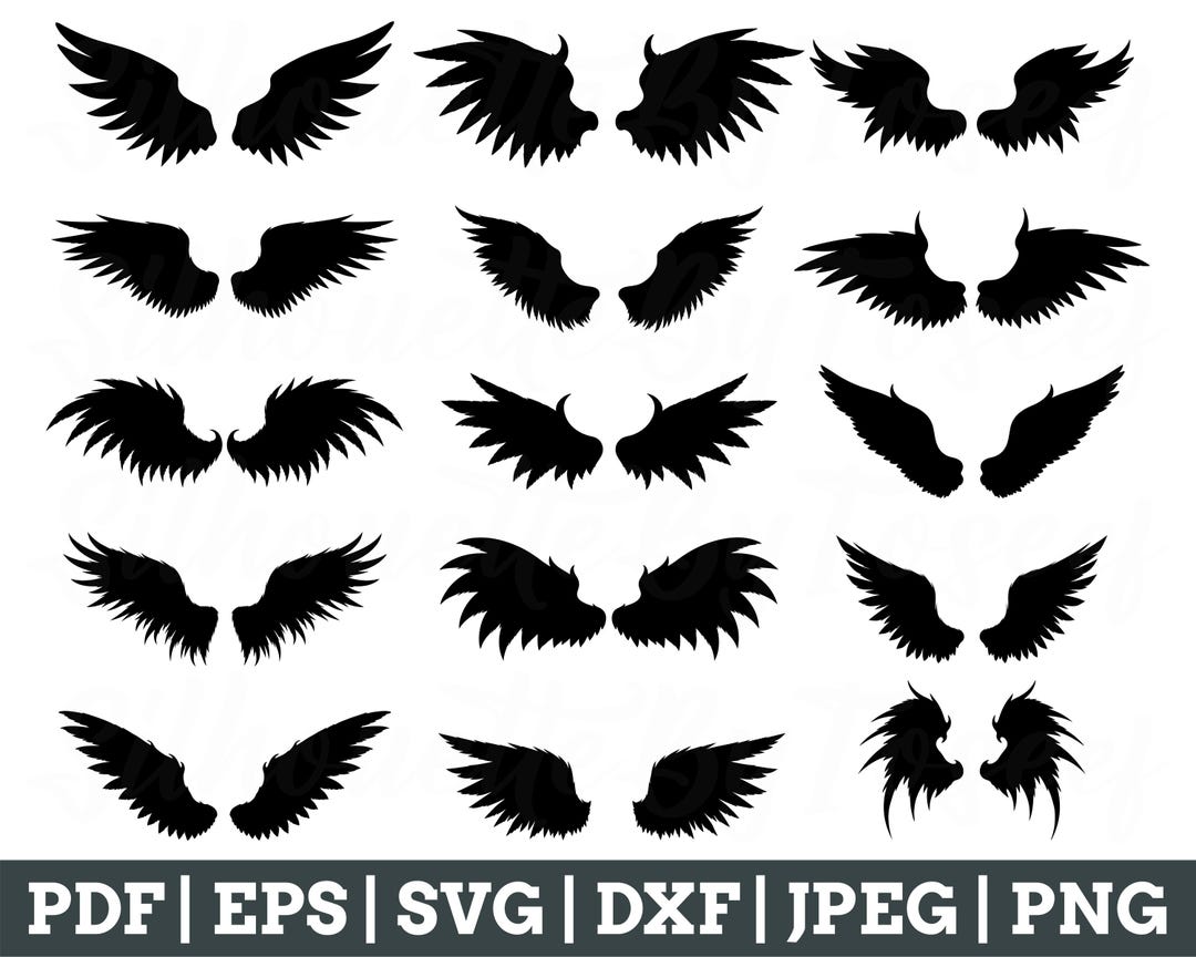 Devil Wings Svg, Devil Wings Cut File, Devil Wings Silhouette, Devil ...