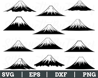 富士山図案風景印 317種コレクション 富士山。Cricut 用のカット ファイル。クリップ アート シルエット