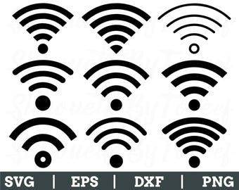Wifi-signaal Svg, wifi-signaalpictogram silhouet, wifi-pictogram Vector, dxf, png