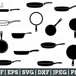 Frying Pan Svg, Frying Pan Cut File, Frying Pan Silhouette, Frying Pan Vector, Jpeg, Png