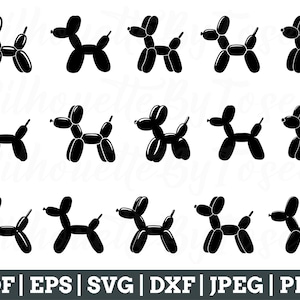 Ballon Hunde SVG, Ballon Hunde schneiden Datei, Ballon Hund Silhouette, Ballon Hund Vektor, Jpeg, Png