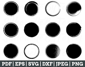Cerchi grunge SVG, Cerchi grunge vettoriale, Cerchi grunge Cricut, JPEG, PNG