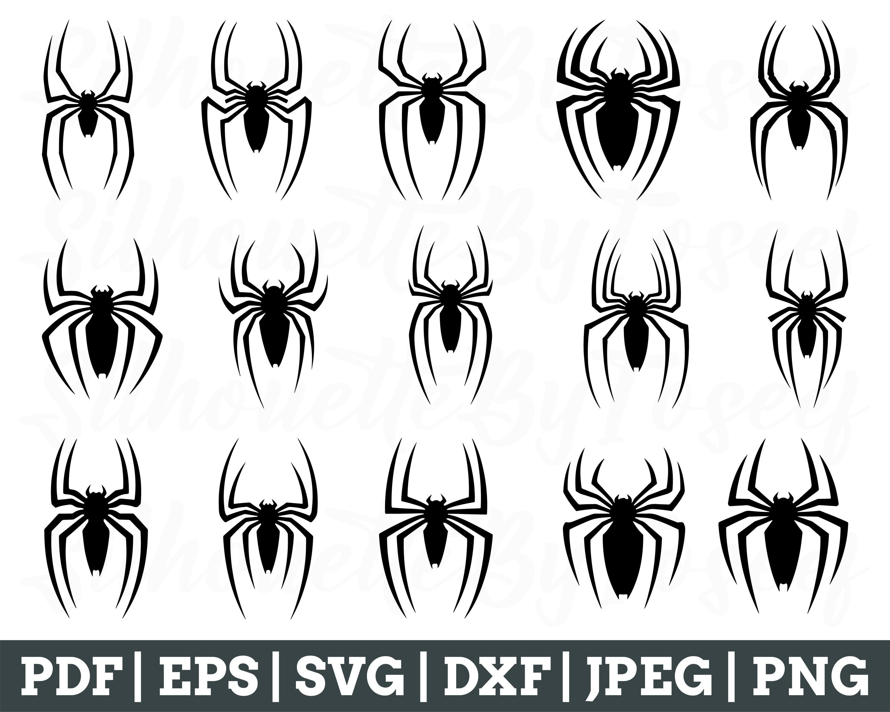 Spider Svg, Spider Silhouette, Spider Cut File, Spider Vector