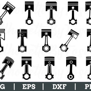 Car Piston Svg, Car Piston Silhouette, Car Piston Vector, Car Piston Cut File, Dxf, Png