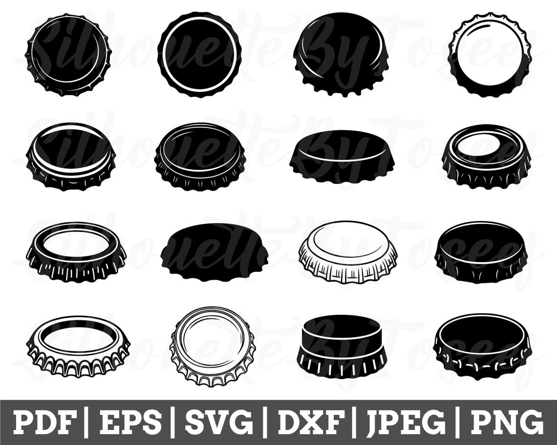 Beer Bottle Cap Svg, Bottle Caps Silhouette, Bottle Cap Cut File ...