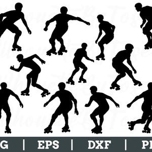 Roller Derby Boy Svg, Roller Derby Silhouette, Roller Derby Vector, Dxf, Png