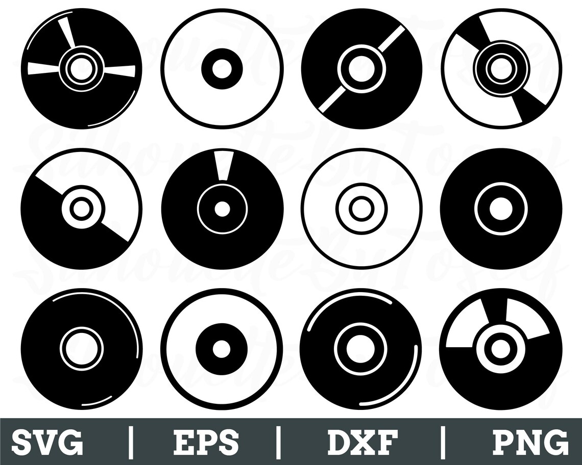 CD/DVD Svg, Cd Silhouette, Dvd Cut File, Dxf, Png - Etsy