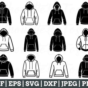 Hoodie Svg, Hoodie Silhouette, Hoodie Outline, Hoodie Vector, Jpeg, Png