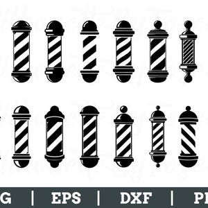 Barber Pole Svg, Barber Pole Silhouette, Barber Pole Vector, Dxf, Png