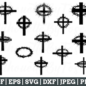 Crown of Thorn Svg, Cross, Crown of Thorn Cross, Jpeg, Png