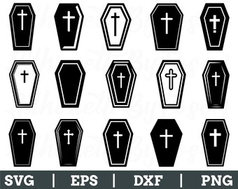 Coffin Svg, Coffin Vector, Coffin Cut File, Coffin Silhouette, Dxf, Png