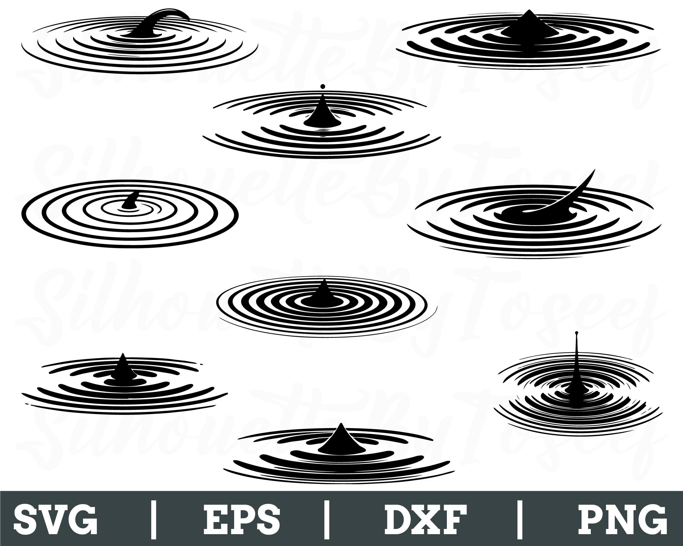 Water Ripple Svg, Water Ripple Silhouette, Water Ripple Vector, Dxf, Png, image size:2363x1891