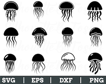 Jellyfish Svg, Jellyfish Vector, Jellyfish Silhouette, Jellyfish Dxf, Png