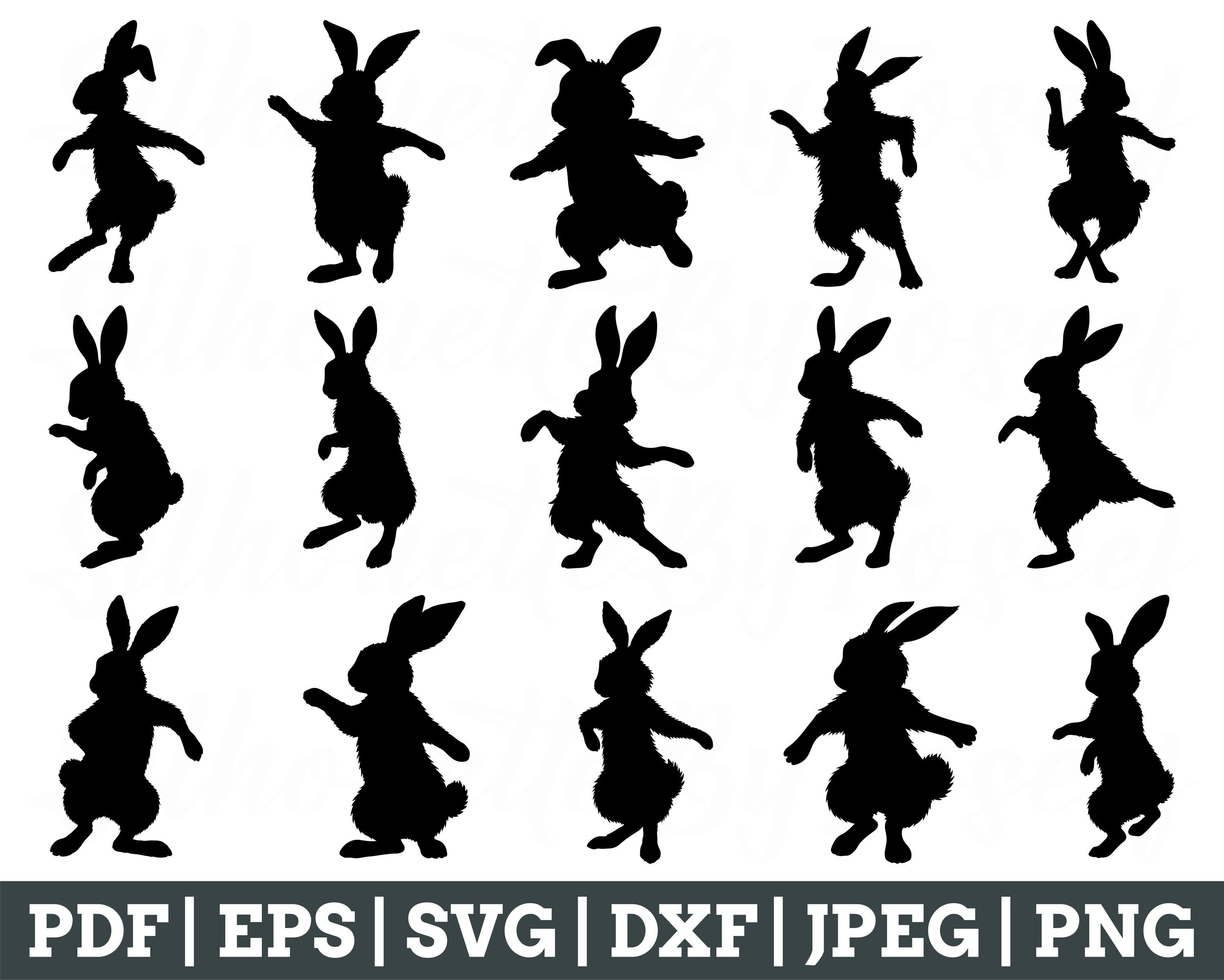 Dancing Rabbit Svg, Dancing Rabbit Cut File, Dancing Rabbit Vector ...