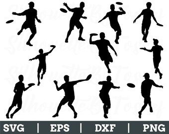 Frisbee Player Svg, Frisbee Player Silhouette, Frisbee Player Schnittdatei, Dxf, Png