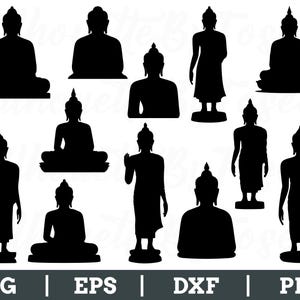 Buddha Statue Svg, Buddha Statue Silhouette, Buddha Statue Vector, Dxf, Png