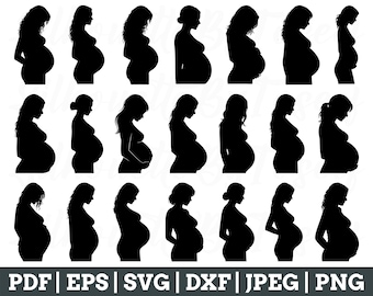 Mujer embarazada Svg, silueta de embarazada, archivo de corte de embarazada, vector de embarazada, jpeg, png