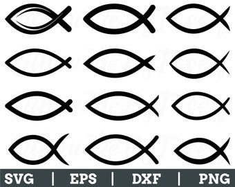 Christlicher Fisch SVG, Christlicher Fisch Schnittdatei, Christlicher Fisch Silhouette, Png