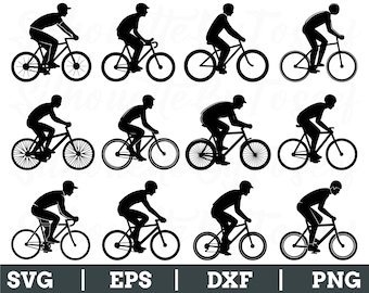 Bicycle Rider Svg, Bicycle Rider Cut File, Bicycle Rider Vector, Dxf, Png