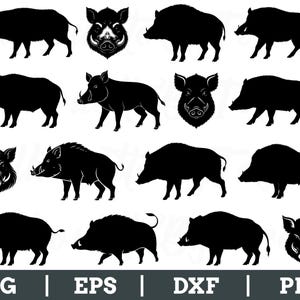 Wild Boar Svg, Wild Boar Cut File, Boar Silhouette, Boar Dxf, Png