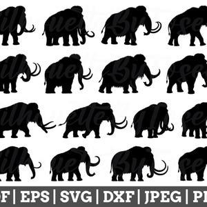Mammoth Svg, Mammoth Cut File, Mammoth Silhouette, Mammoth Dxf, Jpeg, Png