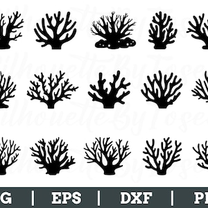 Coral Svg, Coral Silhouette, Coral Dxf, Coral Vector, Coral Cut File, Png