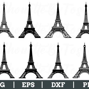 Eiffel Tower Svg, Eiffel Tower Silhouette, Eiffel Tower Vector, Dxf, Png
