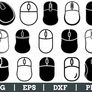 Computer Mouse Svg, Mouse Silhouette, Mouse Vector, Mouse Dxf, Png