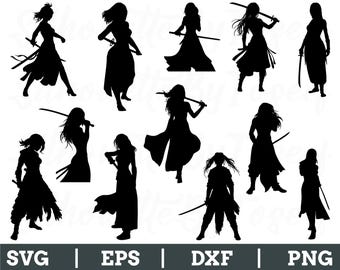 Female Fighters Svg, Female Fighter Silhouette, Female Fighter Vector, Dxf, Png