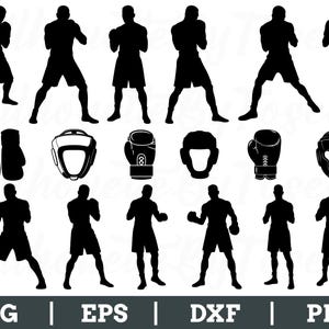 Boxing Svg, Boxing Silhouette, Boxer Cut File, Boxing Gloves, Dxf, Png