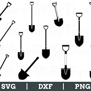 Shovel Svg, Shovel Silhouette, Shovel Cut File, Shove Vector, Shovel Dxf, Jpeg, Png