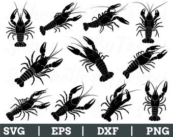 Crawfish Svg, Crawfish Silhouette, Crawfish Vector, Dxf, Png