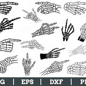 Skeleton Hands Svg, Skeleton Hands Silhouette, Skeleton Hand Vector, Dxf, Png