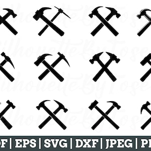 Hammers Svg, Hammers Cut File, Hammer Silhouette, Hammer Vector, Hammer Dxf, Jpeg, Png