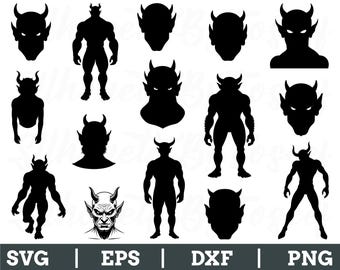 Demônio Svg, Silhueta de Demônio, Vetor de Demônio, Demônio Dxf, PNG