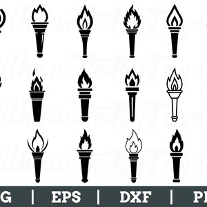 Torch Svg, Torch Silhouette, Torch Vector, Torch Cut File, Dxf, Png
