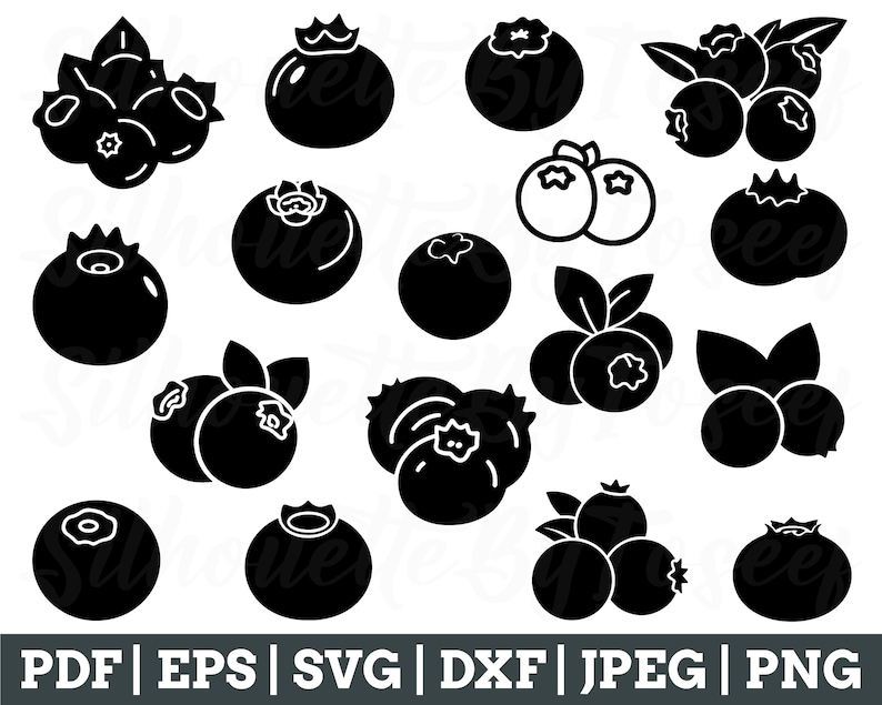 Blueberry Svg, Blueberry Cut File, Blueberry Vector, Blueberry Dxf ...